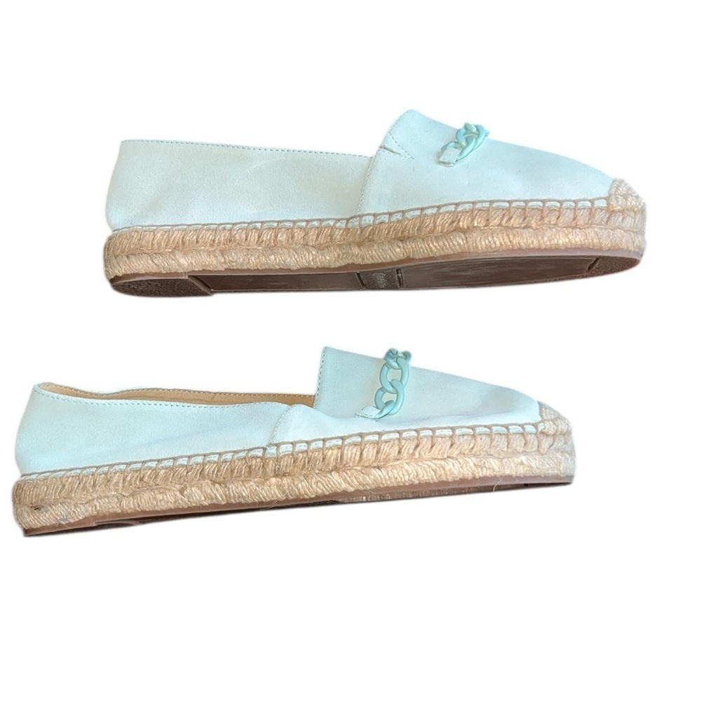 Talbots Women’s Hadley Chained Suede Espadrilles Size 8.5 Platform Mint Green - Picture 3 of 7